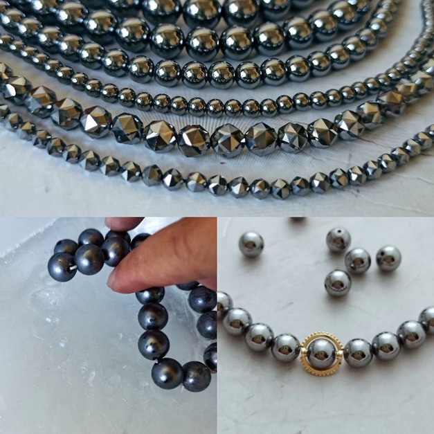 天然鈦赫兹 Terahertz 能量石  鈦赫茲 條珠 圓珠光珠 半成品DIY散珠 配珠 可融冰 實品拍攝