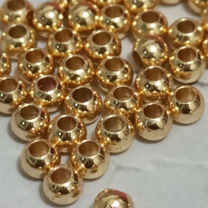 美國真空保色銀珠 14k金珠 約50入好品質才不辜負好設計！手工串珠 飾品diy材料