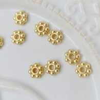 18k 14k 保色隔片 雪花隔片 4/6mm/20片 隔珠 花托  diy飾品 手鏈材料