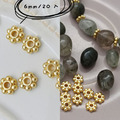 18k 14k 保色隔片 雪花隔片 4/6mm/20片 隔珠 花托 diy飾品 手鏈材料_2