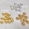 保色18k金 14k金 亮銀 精緻車輪花托 20入 3色 隔珠 隔片 手作配件 手串