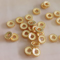 保色18k金 14k金 亮銀 精緻車輪花托 20入 3色 隔珠 隔片 手作配件 手串_5