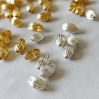 24k金 長南瓜珠 米型南瓜 隔珠 5*8mm/20入 實品光澤好 手鏈隔珠 手鏈串珠