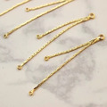 保色鍍銅真金18K 蛇骨鏈 帶圈双吊diy 雙吊 蛇骨 鏈條 耳飾材料配件_1