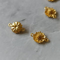 24k金保色 小雛菊磨砂雙吊扣 吊墜 精緻配件 吊飾 8.5mm 24k銅包金保色 連接配飾 配件 飾品配件