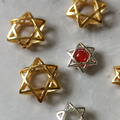 14k金保色對孔圈 珠框 星星珠框 立體星星吊飾 吊墜 轉運珠 對孔圈 飾品DIY