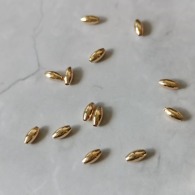 保色14k米型金珠 2*4mm/20入 飾品材料 手鏈材料 米珠 串珠材料