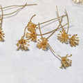 純铜24k金保色0.6*45*10MM/1入 長針 花心 手工配件 水晶花_2
