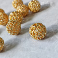 18k金 保色隔珠 簍空隔珠 金球 11mm/1入 吊墜 飾品配件_5