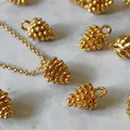 24k銅包金 保色松果 墜子 吊墜 12*8mm 精緻真金保色配件 吊飾 飾品配件 項鍊墜子 聖誕禮物_4
