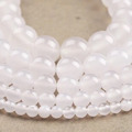天然半寶石 天然白玉石 白玉髓 條珠 天然水晶 手串 4mm-8mm