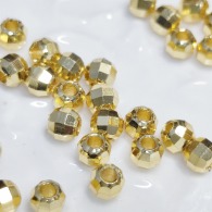 閃亮亮！ 18k金 鑽切面保色金珠 隔珠 4mm/約50入 保色珠 手串隔珠