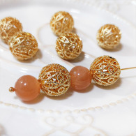 14k 包金保色 簍空金球 保色珠 隔珠 11mm 金球 大隔珠 簍空隔珠 手串 耳環 飾品配件 吊墜