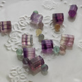 天然水晶 千層 彩螢石 彩瑩石 六角柱 桶珠 11MM/5入_6
