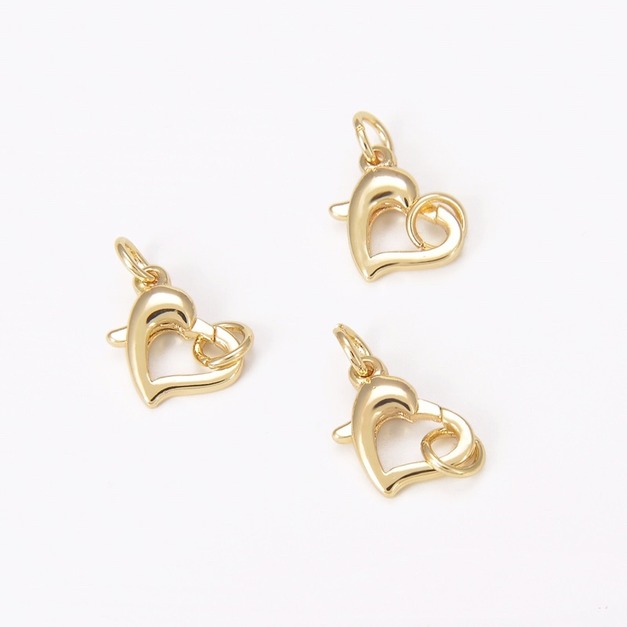 龍蝦扣 保色14kc金 帶c圈龍蝦釦 愛心釦 有開口圈