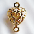 24K 心形 愛心 連接吊墜 吊墜 5入 保色配件_1