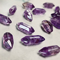 天然水晶 紫水晶雙尖 通孔 約20mm-27mm 雙尖 表面有打拋光 隨機出貨