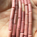 天然水晶 天然紅紋石 約4*13mm 管珠 條珠_1