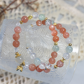 設計款 女款 白月光.橙月光.白水晶.玉化藍綠晶 雙圈手鍊 設計手鍊_3