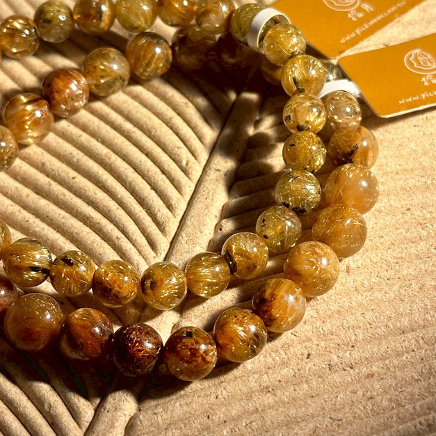 天然水晶  燕尾鈦鈦晶 實拍 鈦晶髮  單圈手鍊  5mm~8+mm