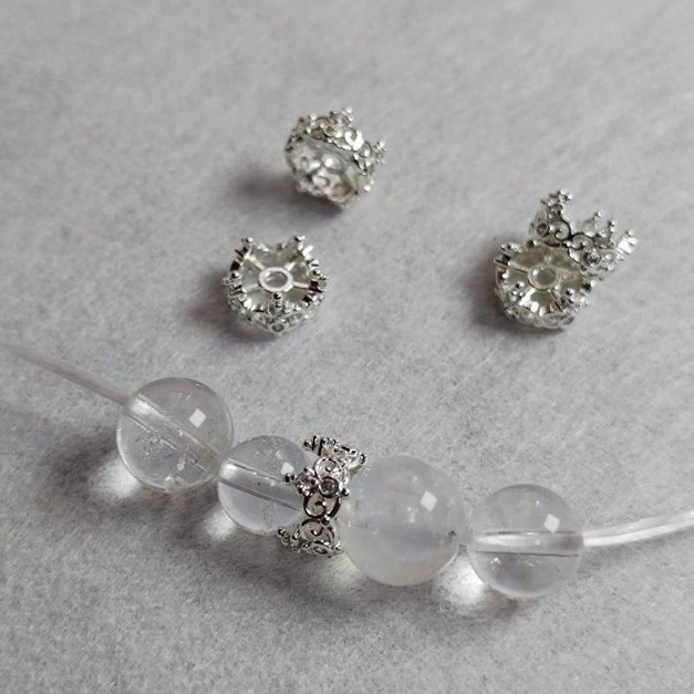 亮銀保色 公主的皇冠 隔珠 包金配件 1入