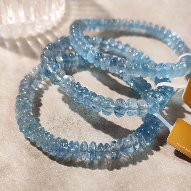 高品藍托帕 托帕石 藍托帕 算盤珠 高品 天然水晶  實拍   7mm/8mm 台中水晶 水晶批發 藍色系 單圈