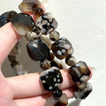 黑櫻花瑪瑙 黑瑪瑙 方形切面黑櫻花瑪瑙 15-20mm 單圈 瑪瑙 天然水晶 造型手串 水晶批發 台中水晶批發 台中水晶_2