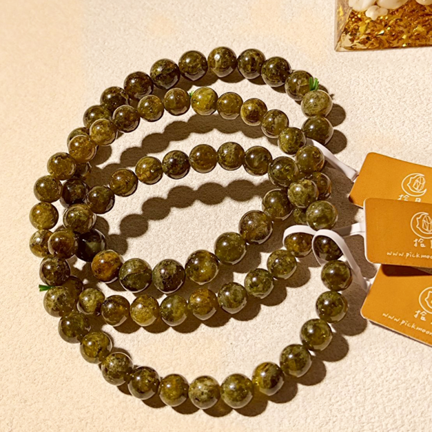 沙佛萊 綠石榴石 6mm/7mm  無染色 水晶手鍊 單圈 台中水晶 水晶批發 台中水晶批發 綠色水晶 水晶 圓珠