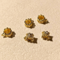 花型隔片 包金 保色隔片 花邊鑲鑽隔片 隔片 飾品材料金色 5入 金屬配件 隔珠 隔片花托_1