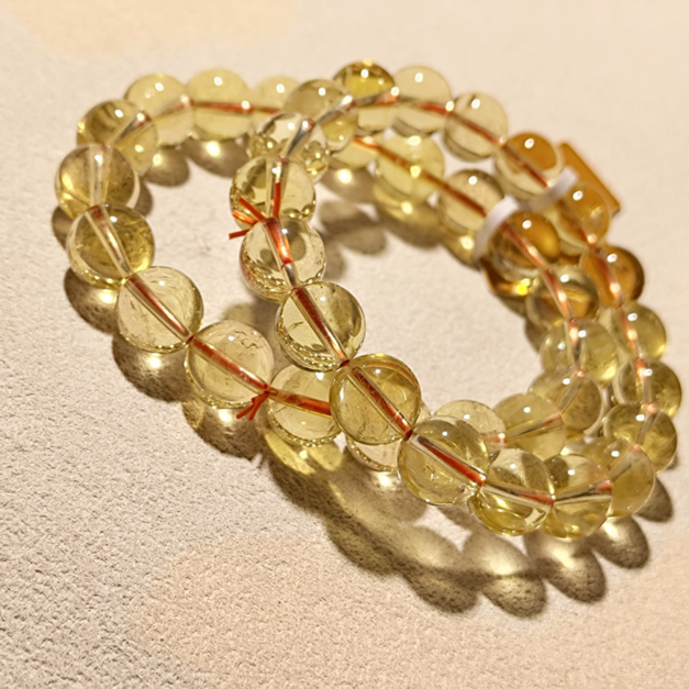 檸檬晶 圓珠 單圈 9mm/10mm 1入 台中水晶 水晶批發 黃水晶 黃色水晶 招財 