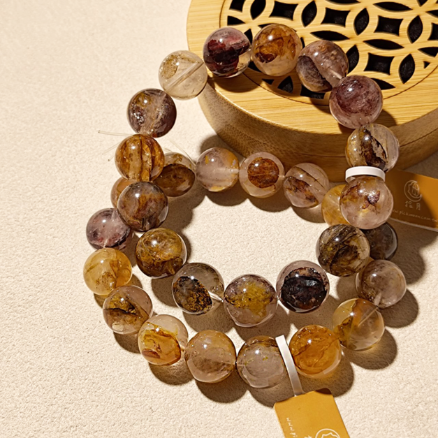 紅膠花 紅膠花手串 13mm/14mm 水晶手串 單圈手練 水晶批發 台中水晶批發  台中水晶