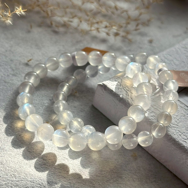 天然藍月光 小高品 藍月光 月光石 天然水晶  8mm 單圈 台中 水晶批發 台中水晶