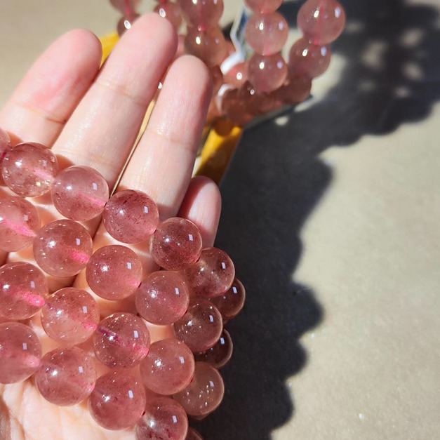 星光草莓晶 草莓晶  11mm/13mm 單圈 台中水晶 水晶批發 台中水晶批發