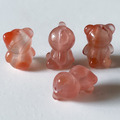 天然水晶 瑪瑙 緋紅瑪瑙 小熊 約12-16*9-11mm 隨機 一顆_2