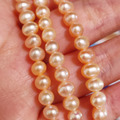 天然淡水珍珠 珍珠手鍊 雞蛋型珍珠 單圈 4.5-5.8mm-7.5mm 天然珍珠手鏈_1