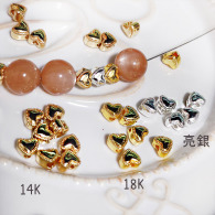 14k/18k/銀 包金保色 愛心隔珠 隔珠 4MM/20入 手鏈diy 飾品材料