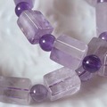 天然水晶 天然方糖紫水晶 方糖紫水晶 實品拍攝 單圈 手鍊 12mm