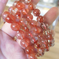 天然水晶 天然紅膠花 透體紅膠花 單圈 水晶手鍊 招財 招貴人 增人緣 辟邪擋煞 8mm/10mm_3