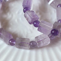 天然水晶 天然方糖紫水晶 方糖紫水晶 實品拍攝 單圈 手鍊 12mm_1