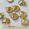 24K GP 吊墜 海洋風雙面貝殼吊墜 5入 真金保色可水洗 飾品材料_2