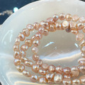 天然淡水珍珠 巴洛克珍珠 珍珠手鍊 粉紫 橘 白色_4