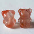 天然水晶 瑪瑙 緋紅瑪瑙 小熊 約12-16*9-11mm 隨機 一顆_1
