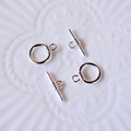 保色亮銀 OT釦 鎖釦 線條造型OT釦 手鍊配件 飾品材料 1組_1