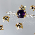 星星小花 花托 金色 24K 花托 珠托 1個_3