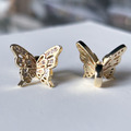 鑲鑽 雙層翅膀 蝴蝶 14K/亮銀 隔珠 15.3*12.6 mm 1入_2
