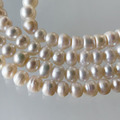 實品拍照 天然珍珠 扁形珍珠(螺紋) 扁型珍珠 條珠 約5-6mm 天然珍珠 好品質