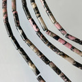 天然水晶 天然黑線紅紋石 約4*13mm 管珠 條珠