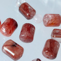 天然水晶 天然紅膠花 桶珠 約14.8*11mm 1個 隨機出貨 招財 招貴人 增人緣 辟邪擋煞