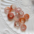 天然水晶 天然紅瑪瑙大孔珠 原色 瑪瑙 14mm 算盤珠 大孔珠 跑環 手串 手鍊材料 1顆_1