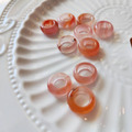 天然水晶 天然紅瑪瑙大孔珠 原色 瑪瑙 14mm 算盤珠 大孔珠 跑環 手串 手鍊材料 1顆_2